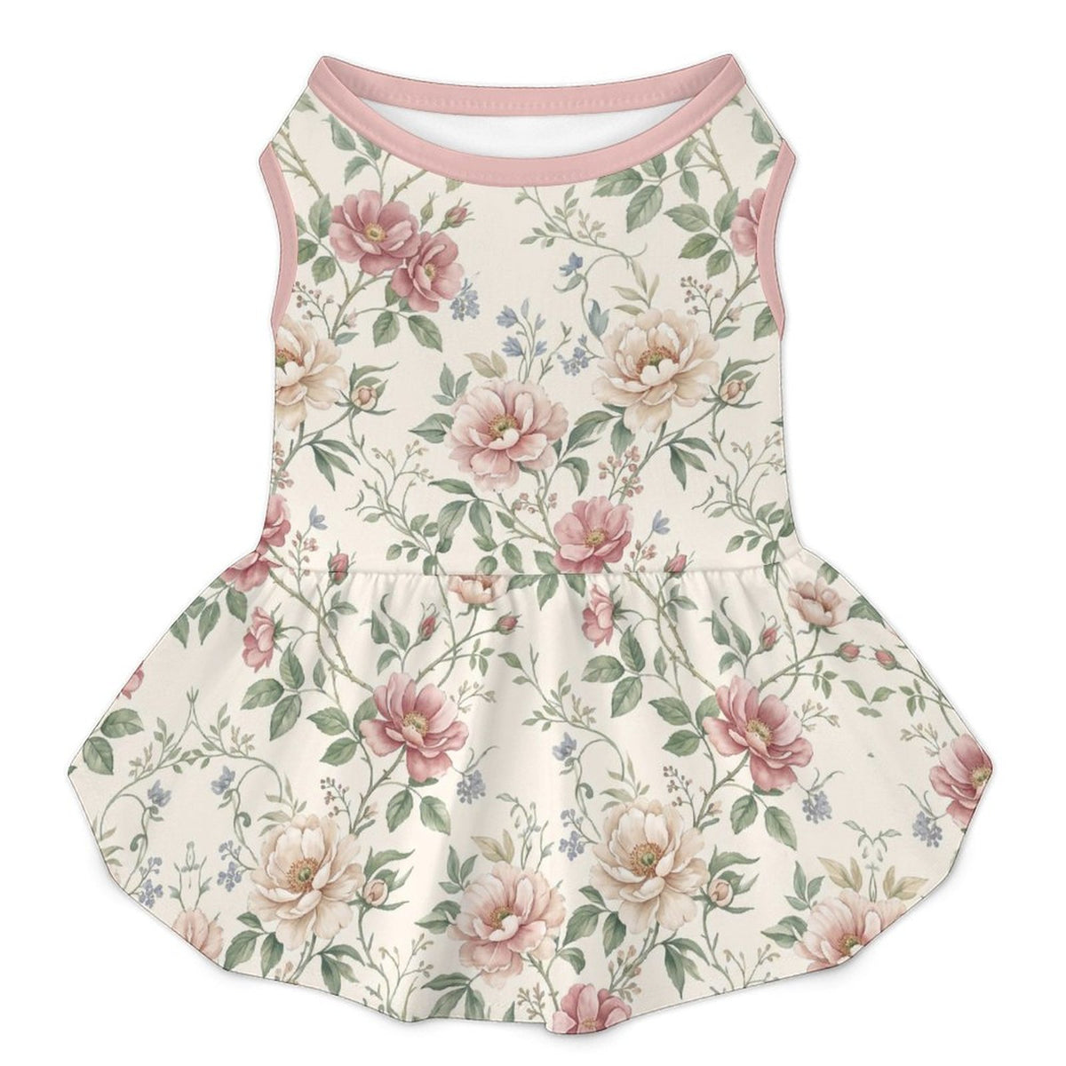 Vintage Rose Floral Large Dog Ruffle Dog Dress