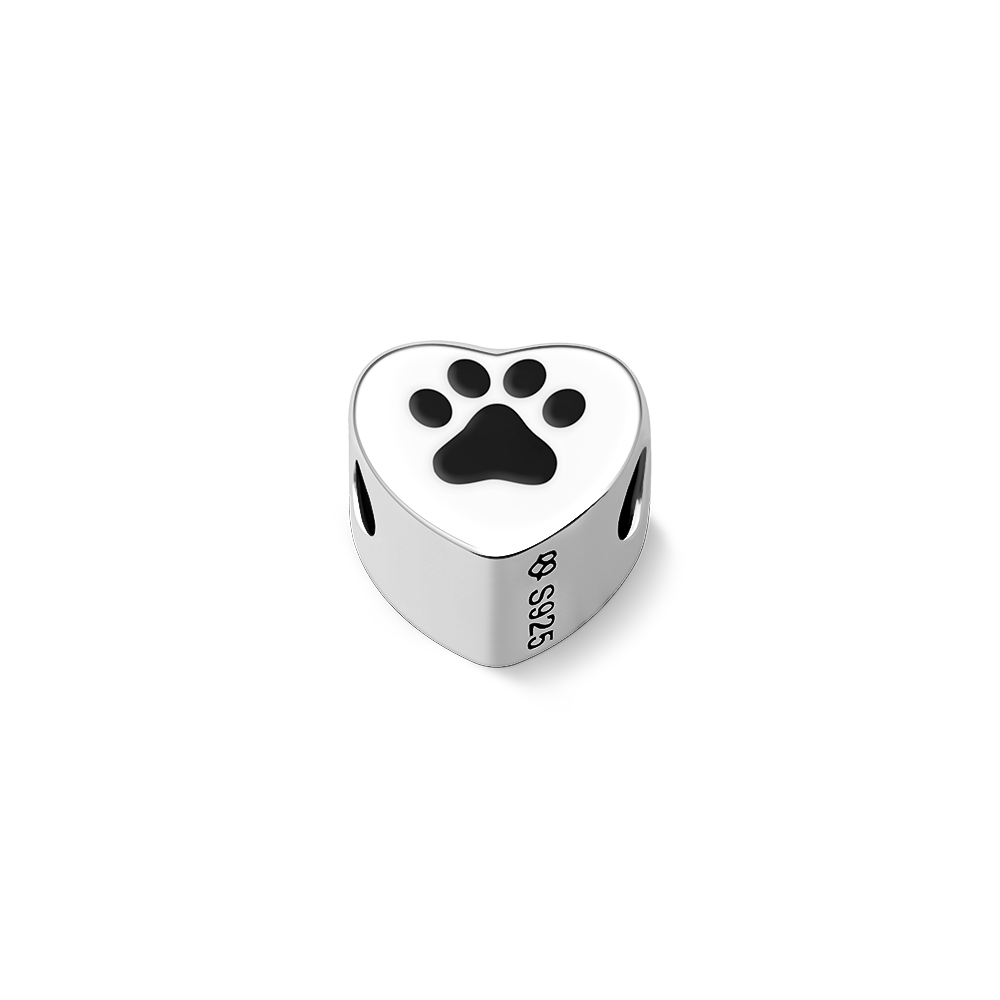 Personalized Heart Photo Charm – Custom Sterling Silver Bead for Dog lovers