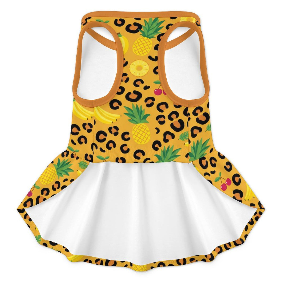 Tropical Leopard Fruit Small Dog Ruffle Dog Dress