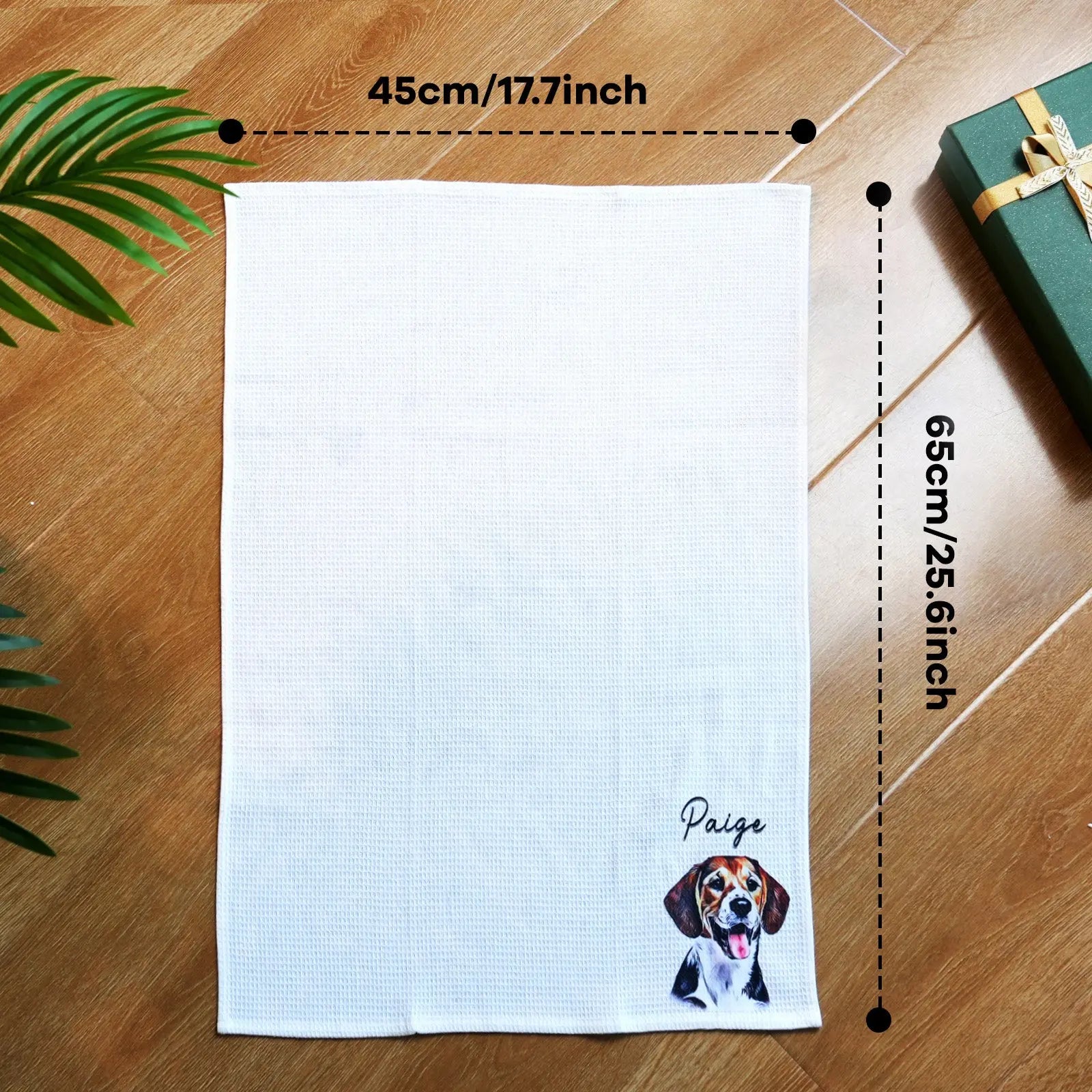 Personalized Dog Portrait Cotton Tea Towel – Unique Gift for Dog Lovers