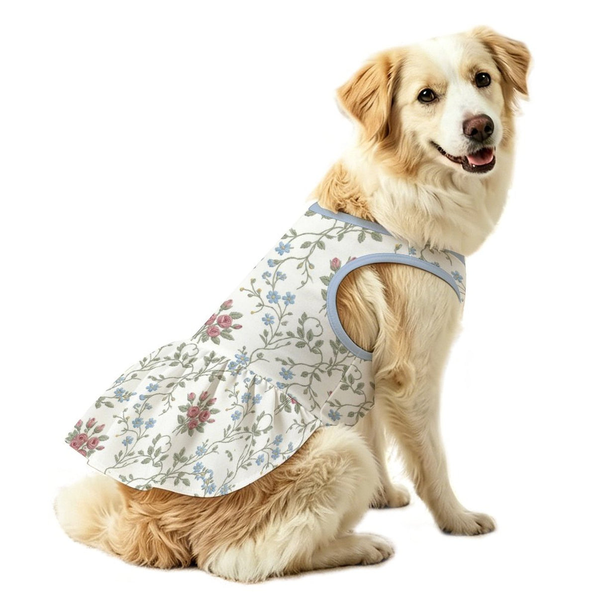 Vintage English Garden Large Dog Ruffle Dog Dress