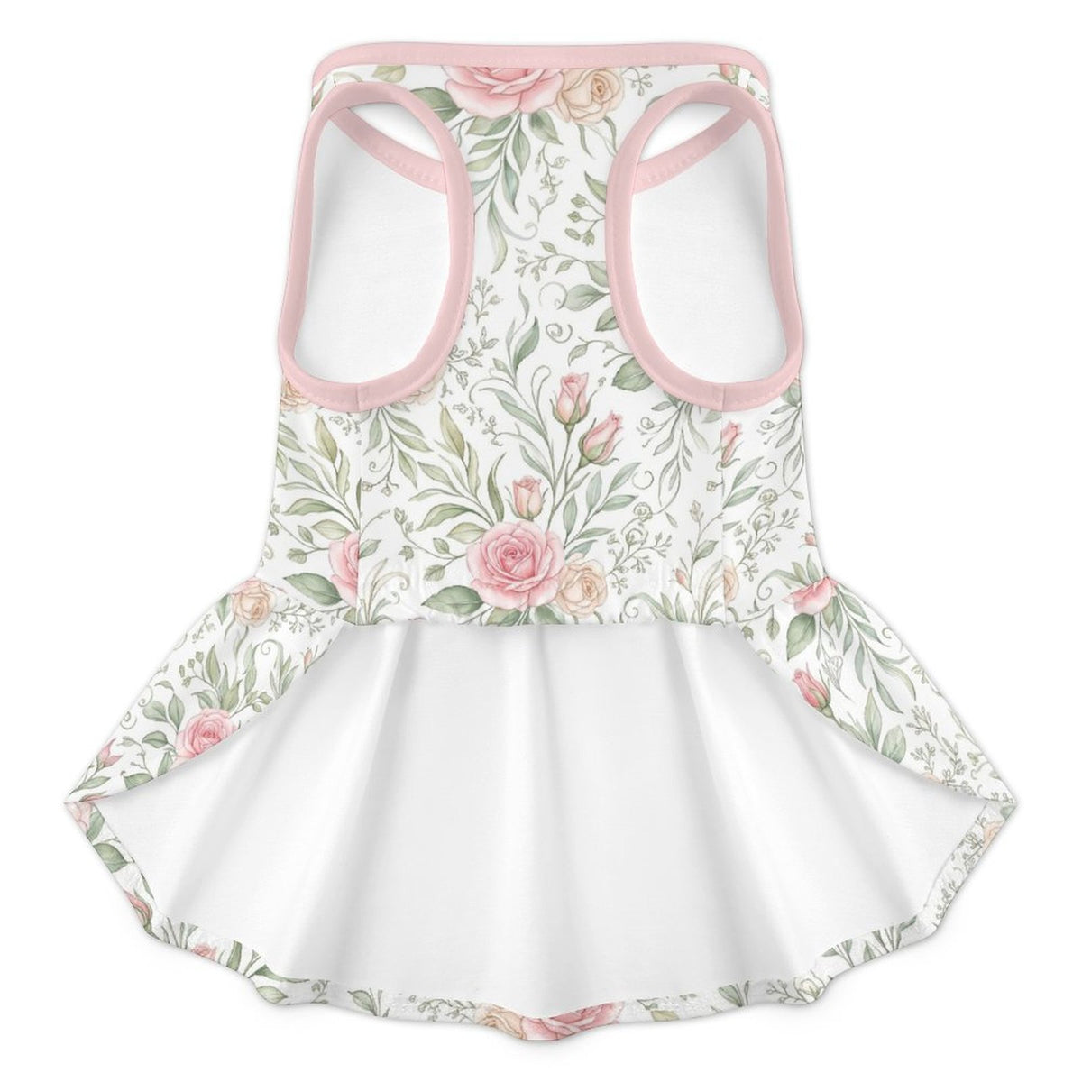 Soft Pink Rose Floral Large Dog Ruffle Dog Dress