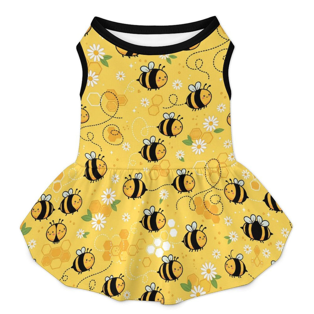 Honey Bee Daisy Large Dog Ruffle Dog Dress