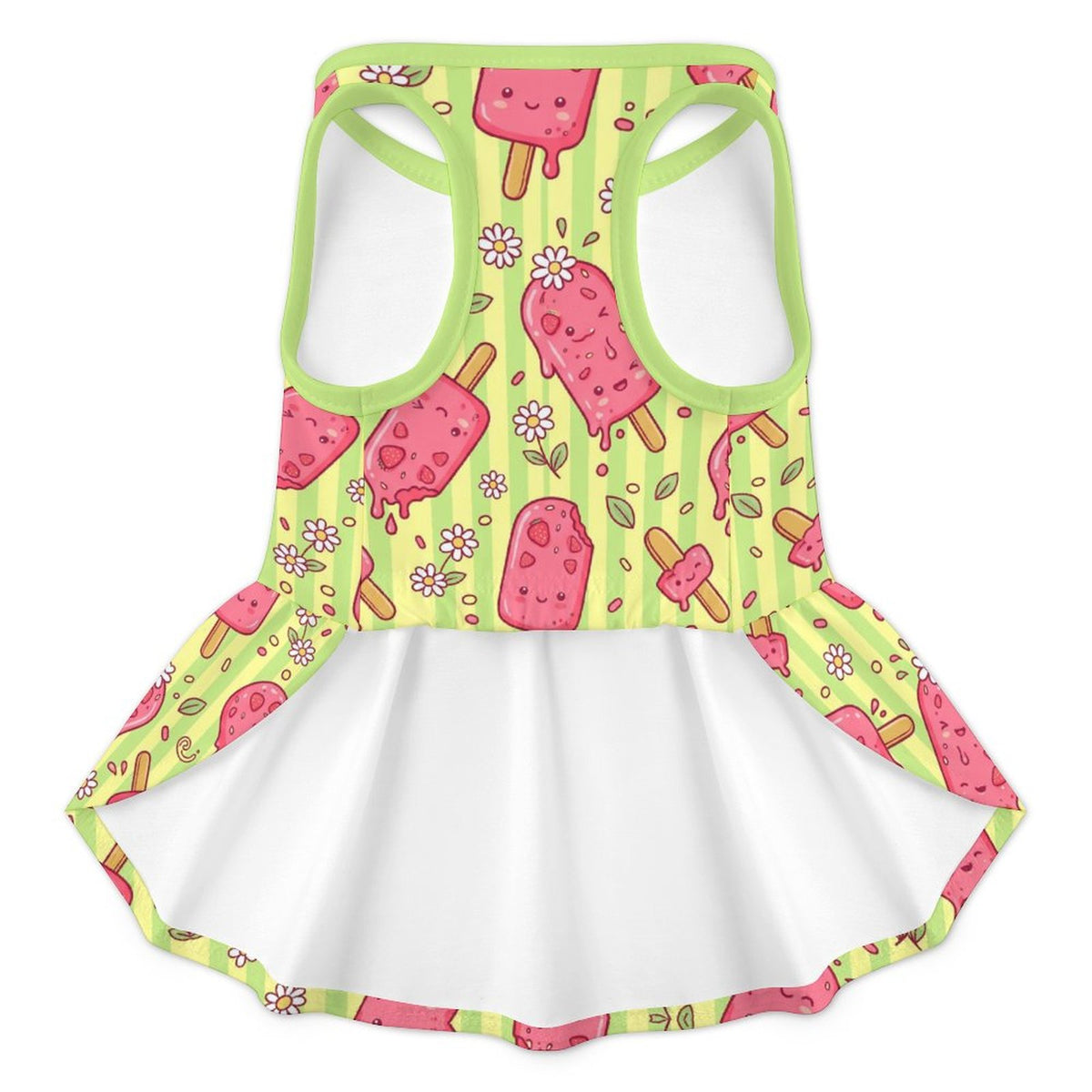 Sweet Strawberry Popsicle Large Dog Ruffle Dog Dress