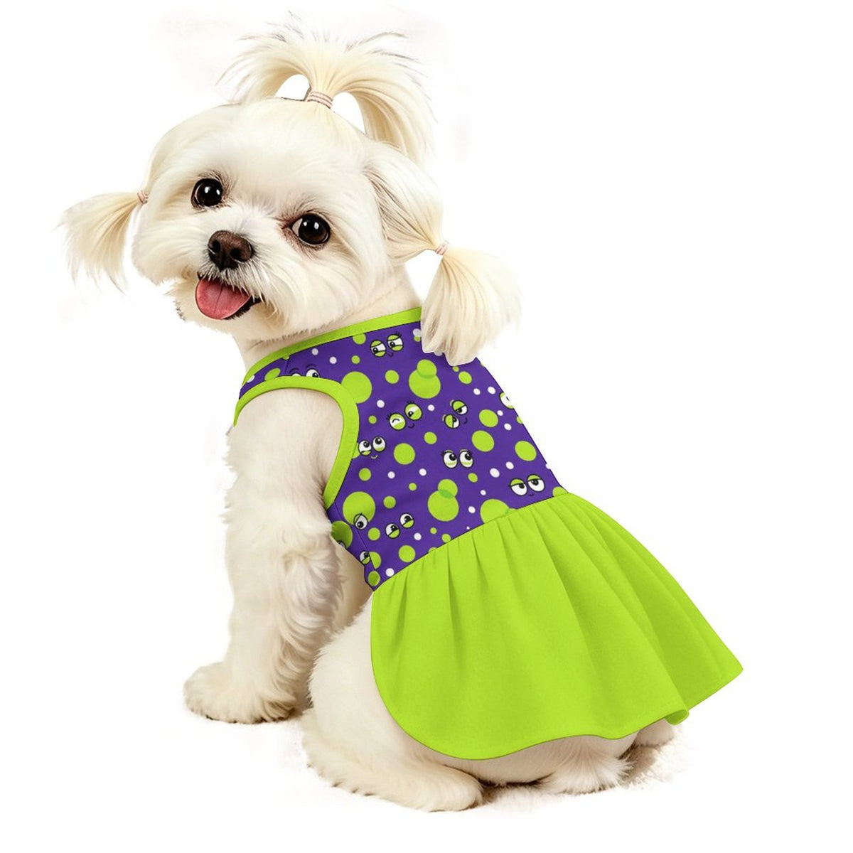 Monster Polka Dot Small Dog Ruffle Dog Dress