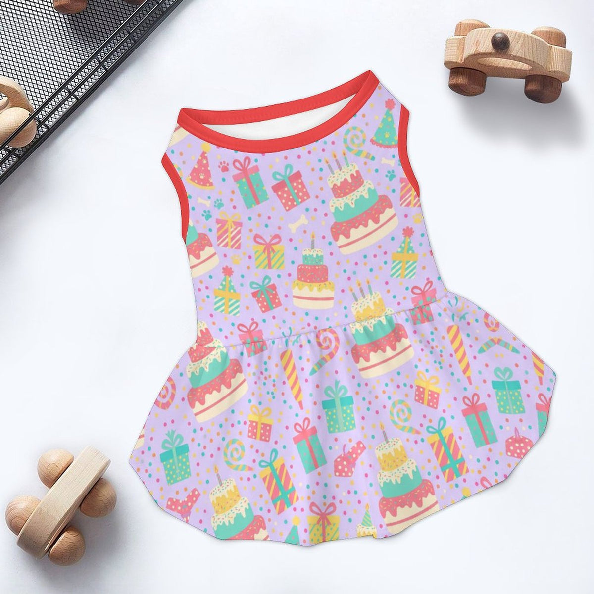 Birthday Cake Party Small Dog Ruffle Dog Dress