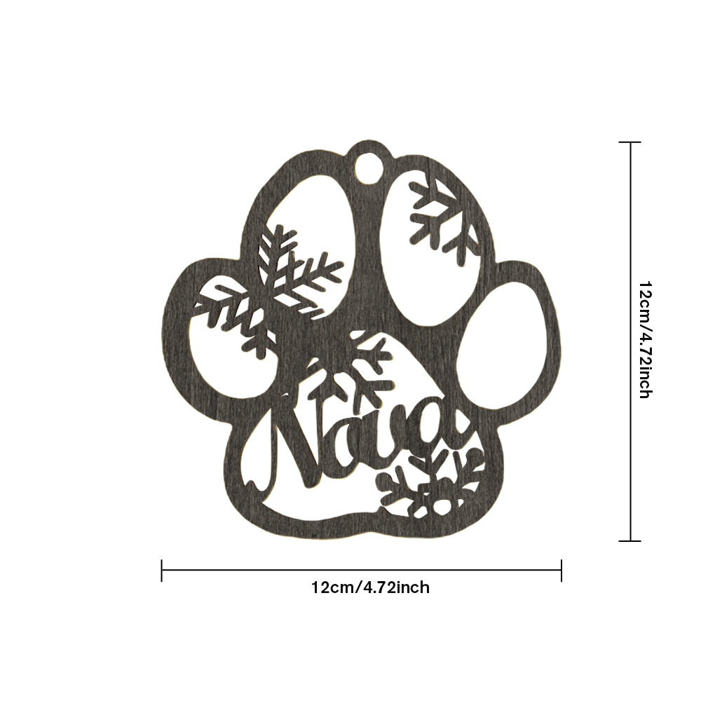 Personalized Dog Paw Ornament – Custom Wooden Keepsake for Christmas