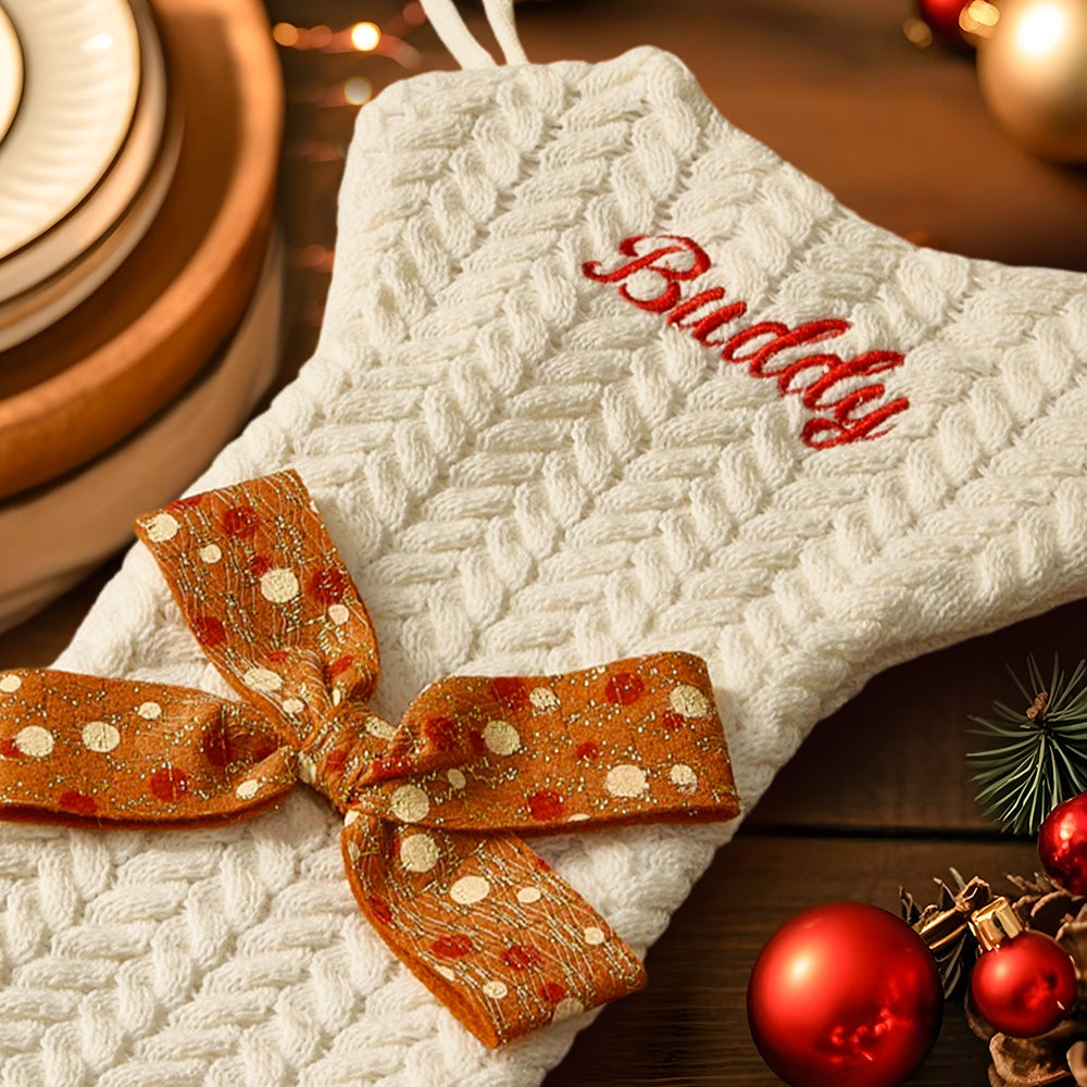 Personalized Dog Bone Christmas Stocking – Custom Holiday Gift for Pets