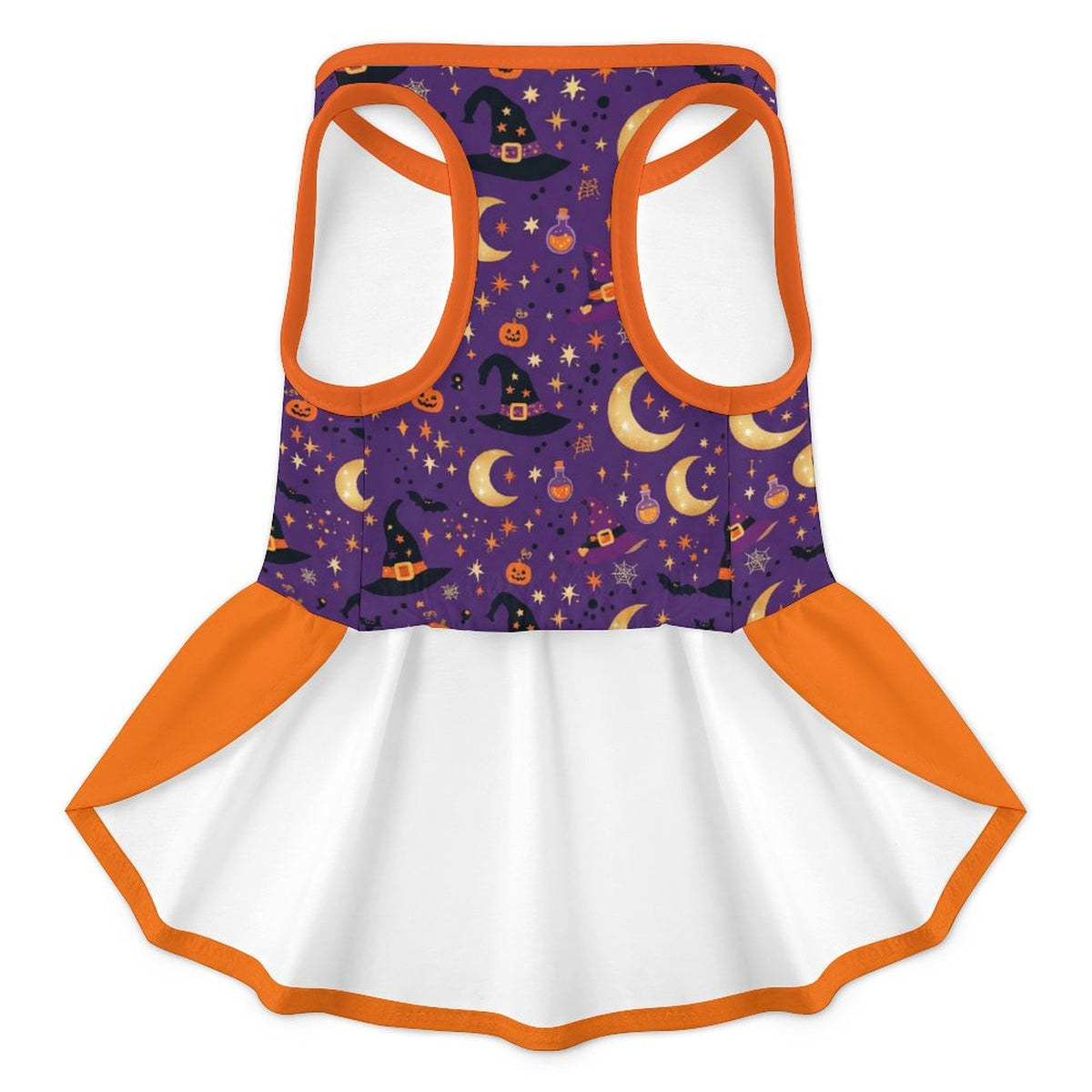 Halloween Witch Pumpkin Large Dog Ruffle Dog Dress