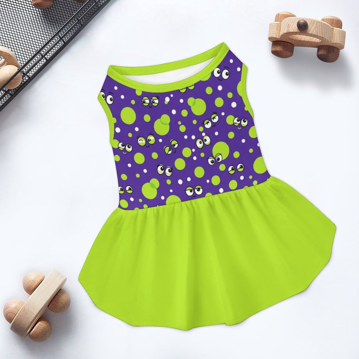 Monster Polka Dot Small Dog Ruffle Dog Dress