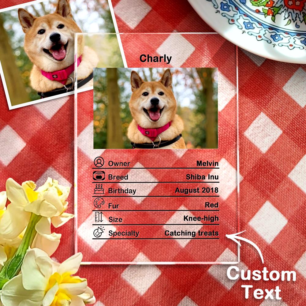 Personalized Acrylic Pet Plaque – Custom Dog Lover Gift