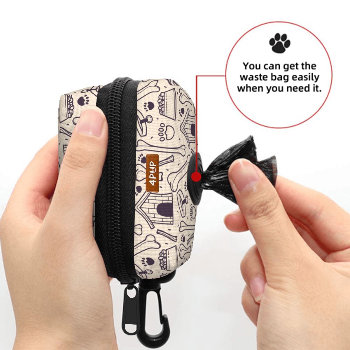 Rose  - Dog Poop Bag Holder  | Leash Attachment