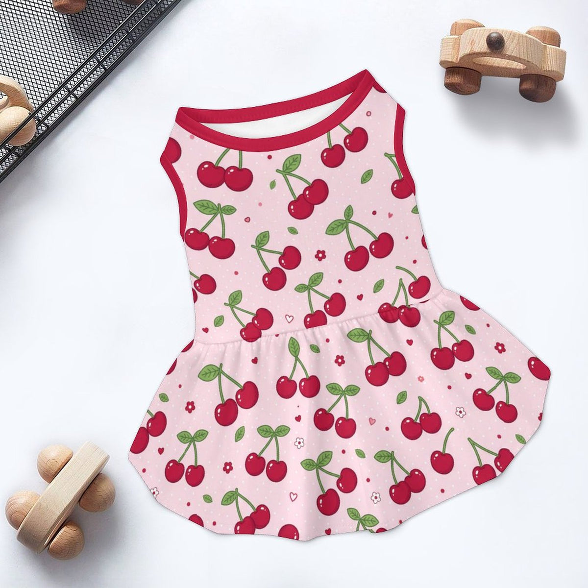 Sweet Cherry Large Dog Ruffle Dog Dress