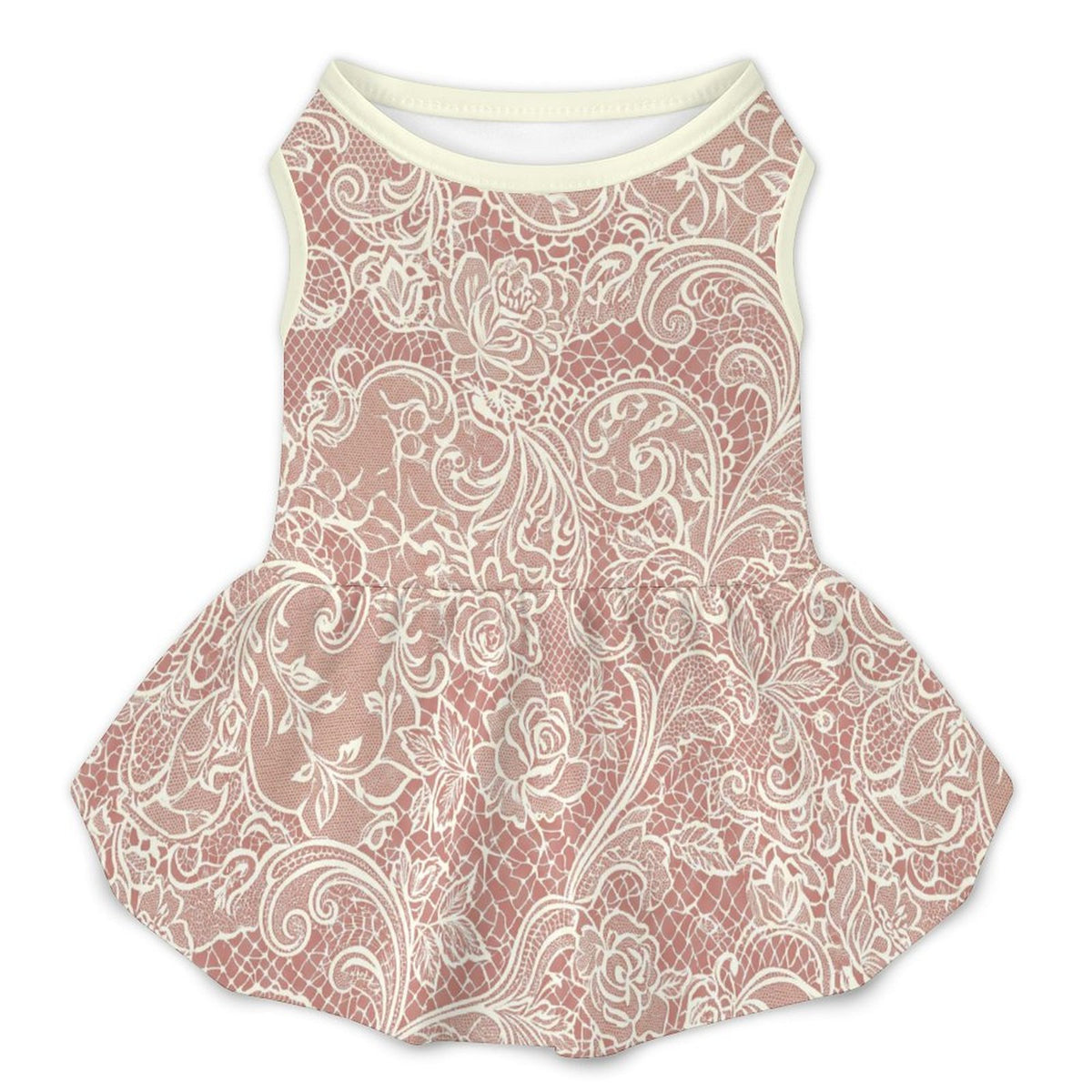 Vintage Floral Lace Small Dog Ruffle Dog Dress
