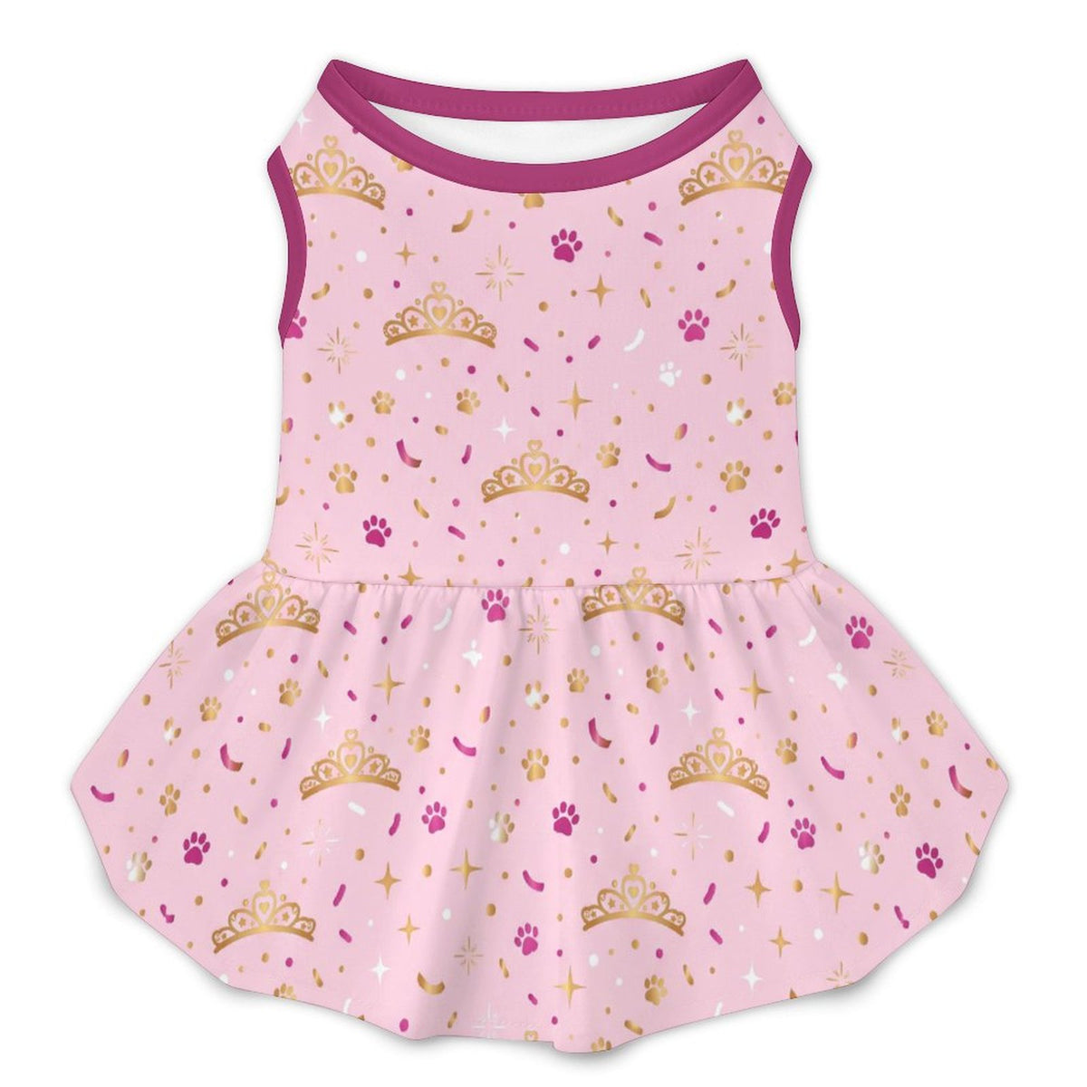 Princess Crown Paw Small Dog Ruffle Dog Dress