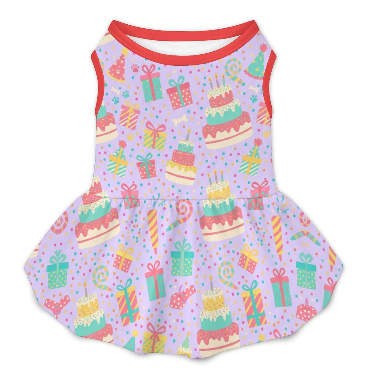 Birthday Cake Party Small Dog Ruffle Dog Dress