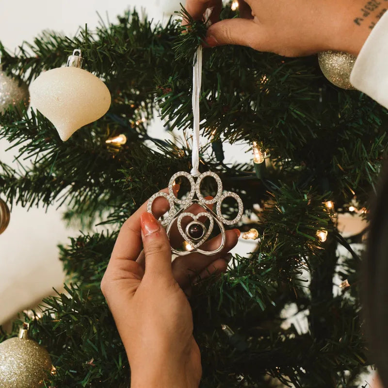Personalized Dog Paw Photo Ornament