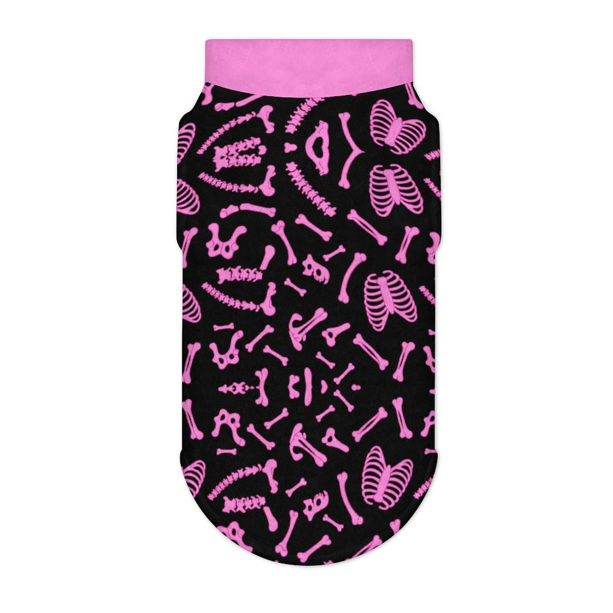 Pink Skeleton Big Dog Fleece Vest