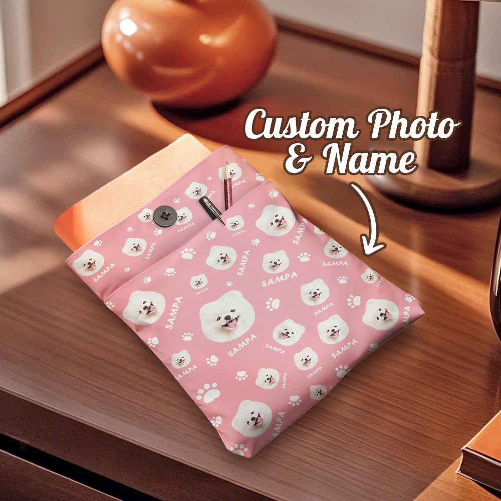 Personalized Dog Lover Book Cover with Pocket