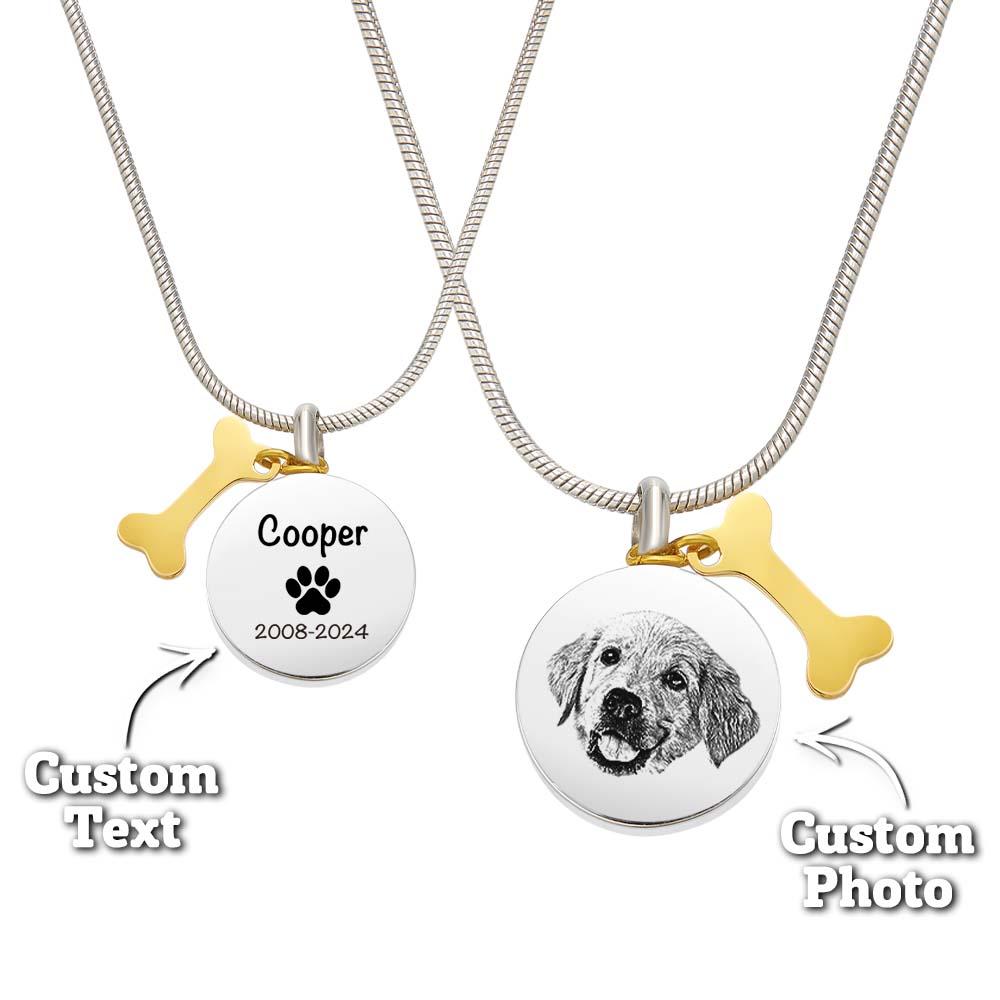 Personalized Engraved Dog Ashes Necklace