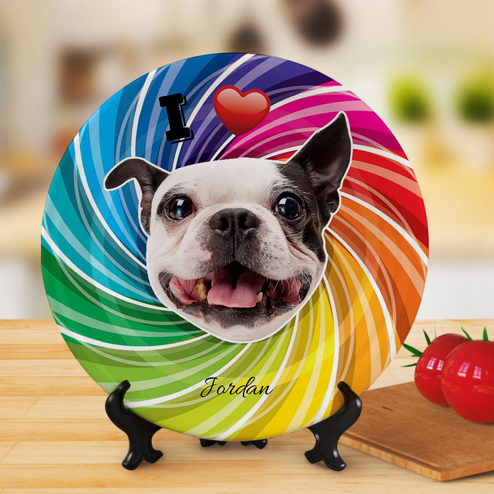 Personalized Ceramic Plate – Custom Dog Lover Gift