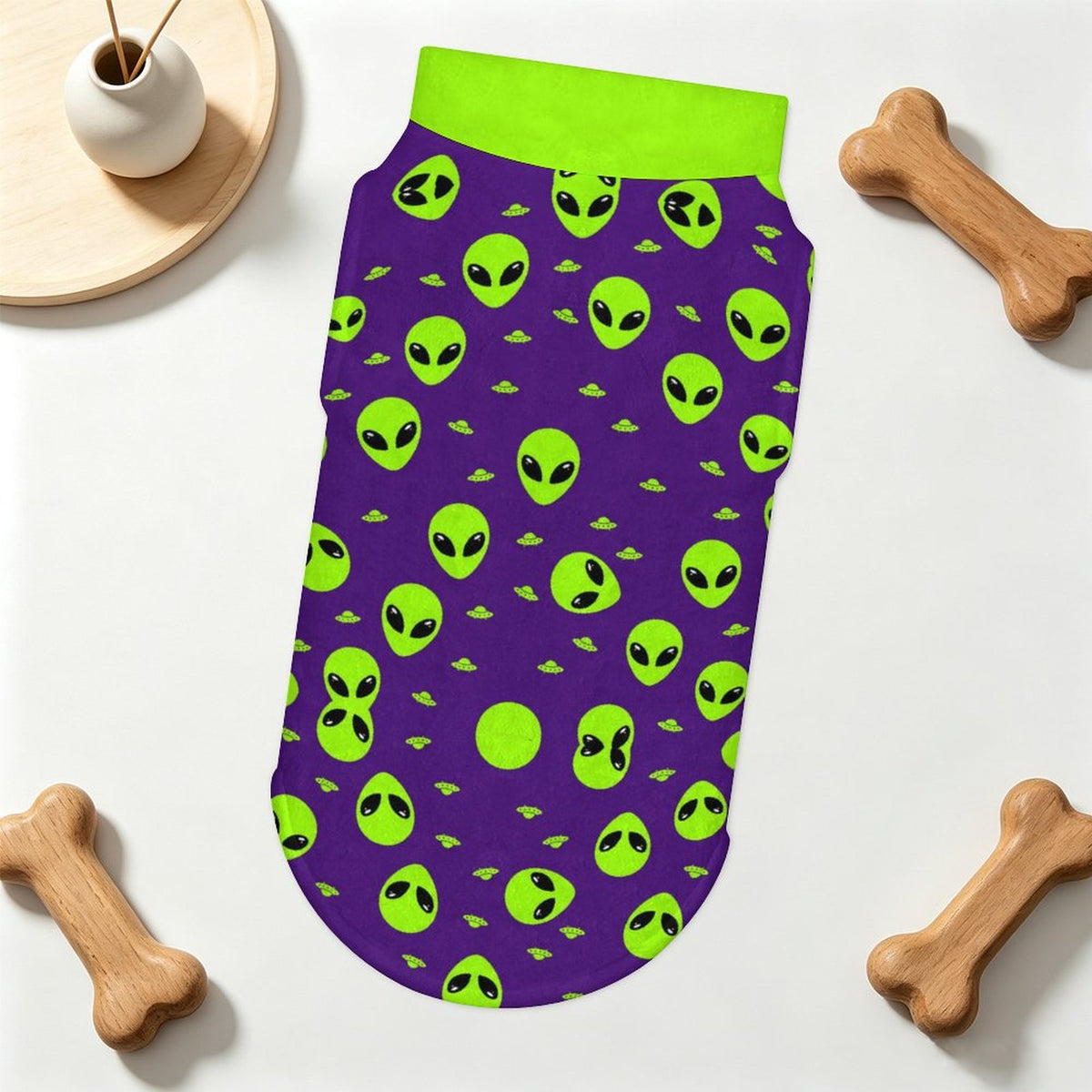 Neon Alien Small Dog Fleece Vest