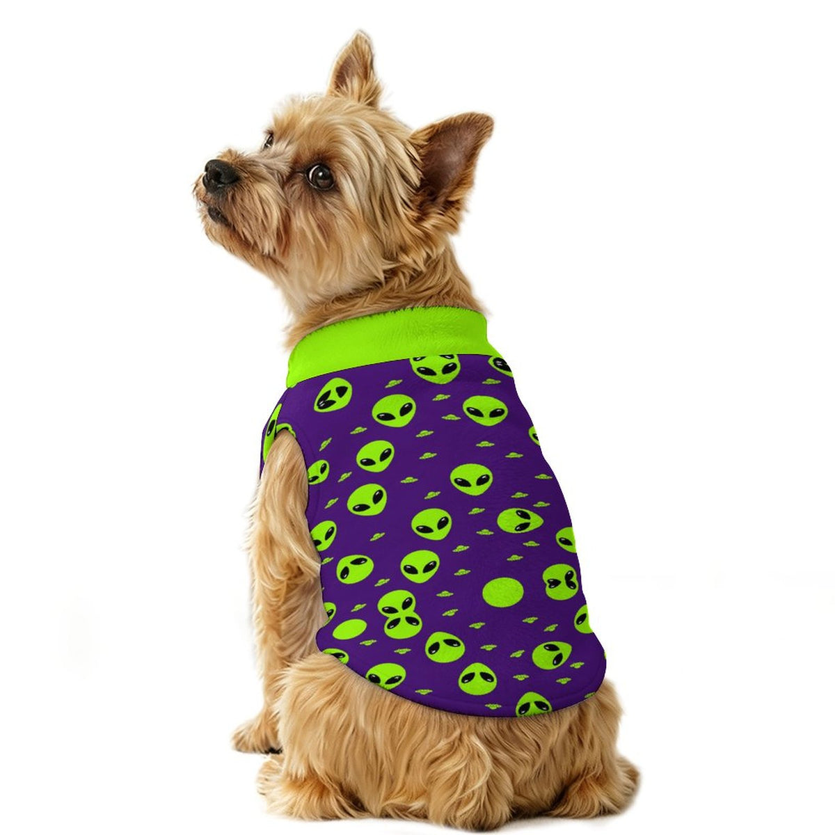 Neon Alien Small Dog Fleece Vest
