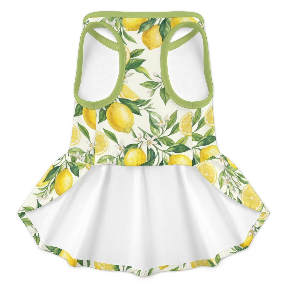 Mediterranean Lemon Blossom Small Dog Ruffle Dog Dress