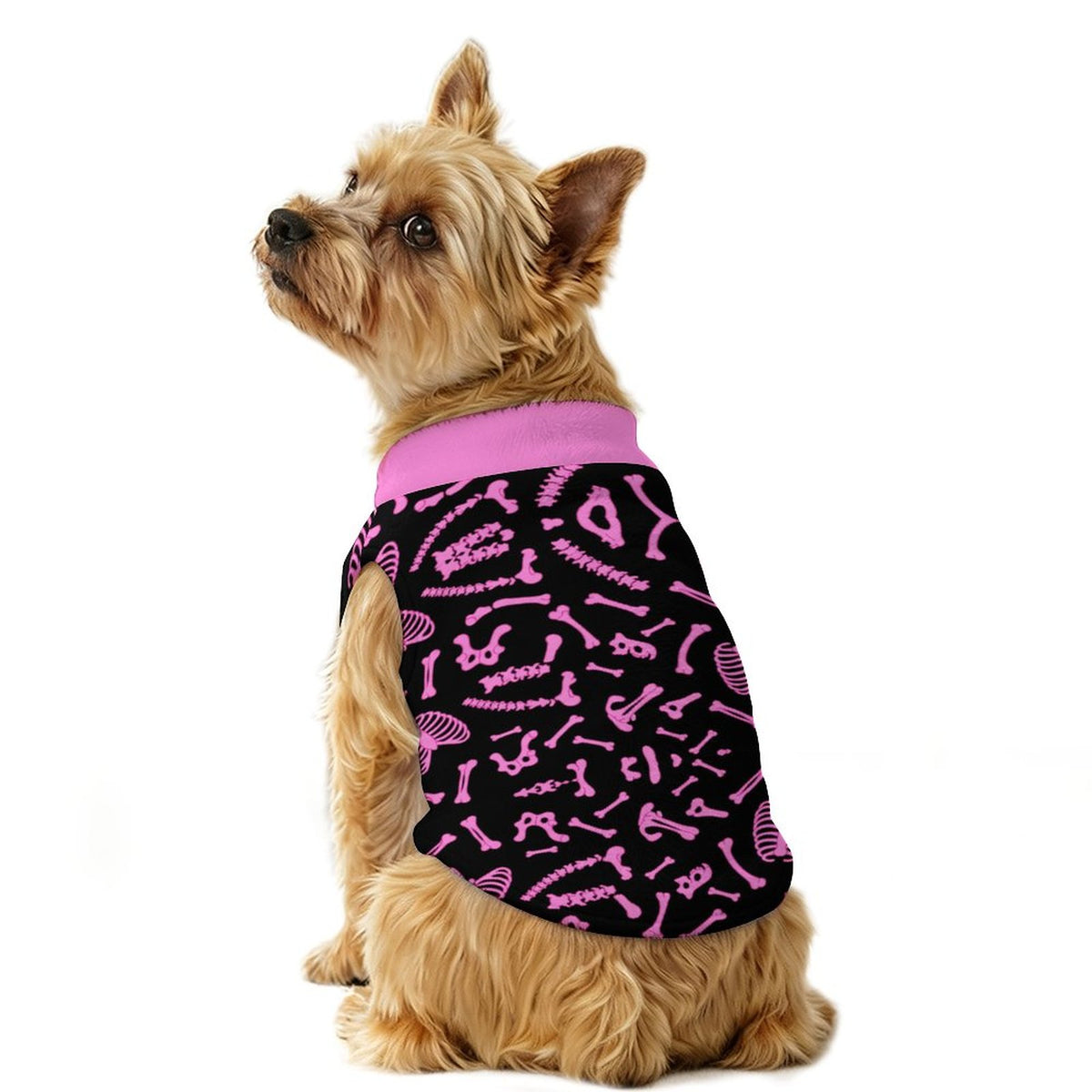 Pink Skeleton Small Dog Fleece Vest