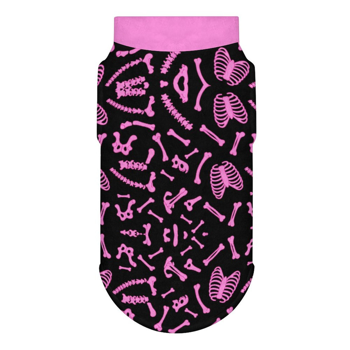 Pink Skeleton Small Dog Fleece Vest
