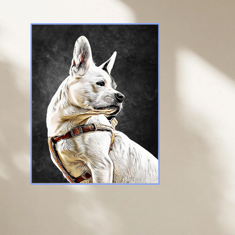 Custom Framed Oil Painting – Personalized Dog Lover Gift