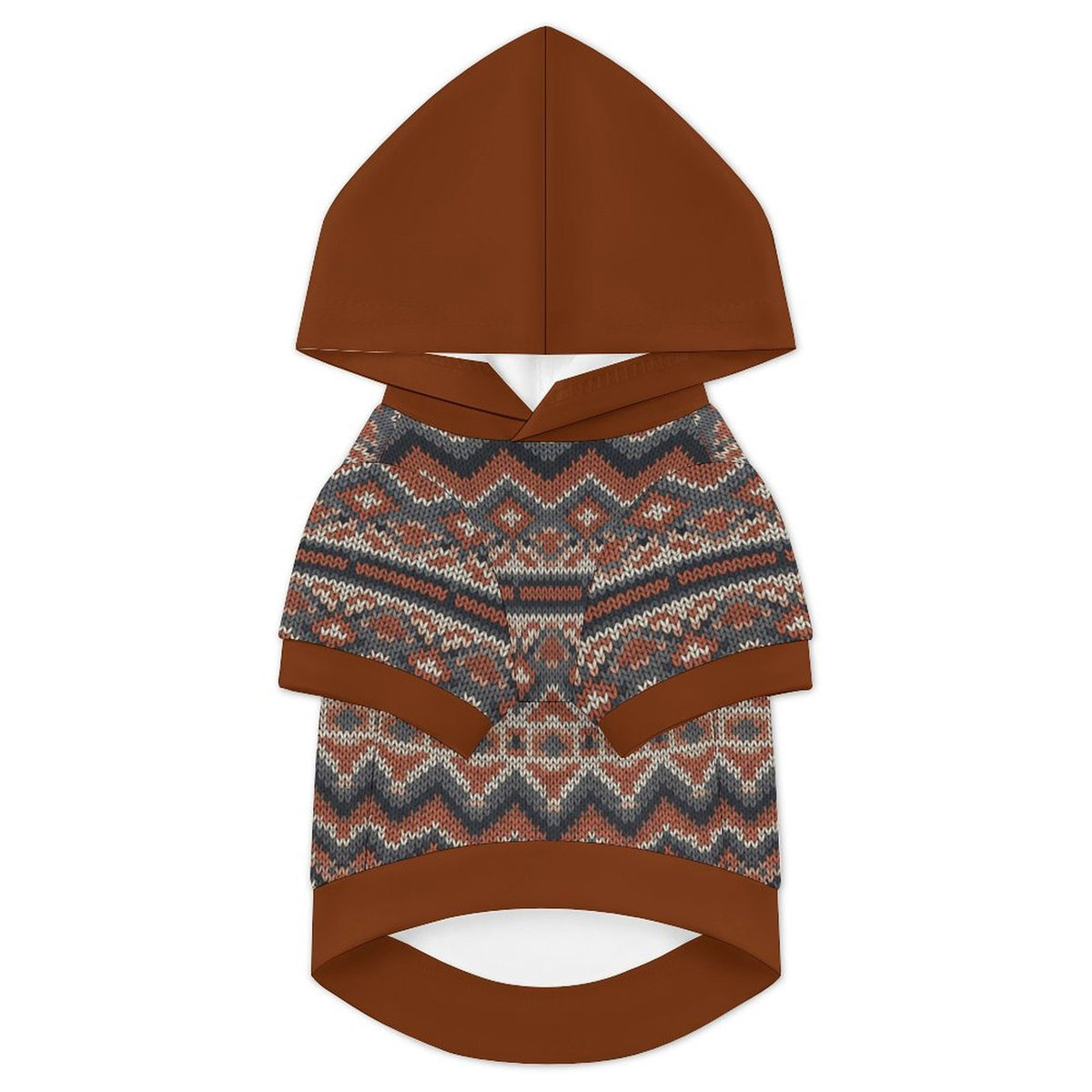 Rustic Nordic Knit Matching Dog Hoodie for Small and Big Dogs