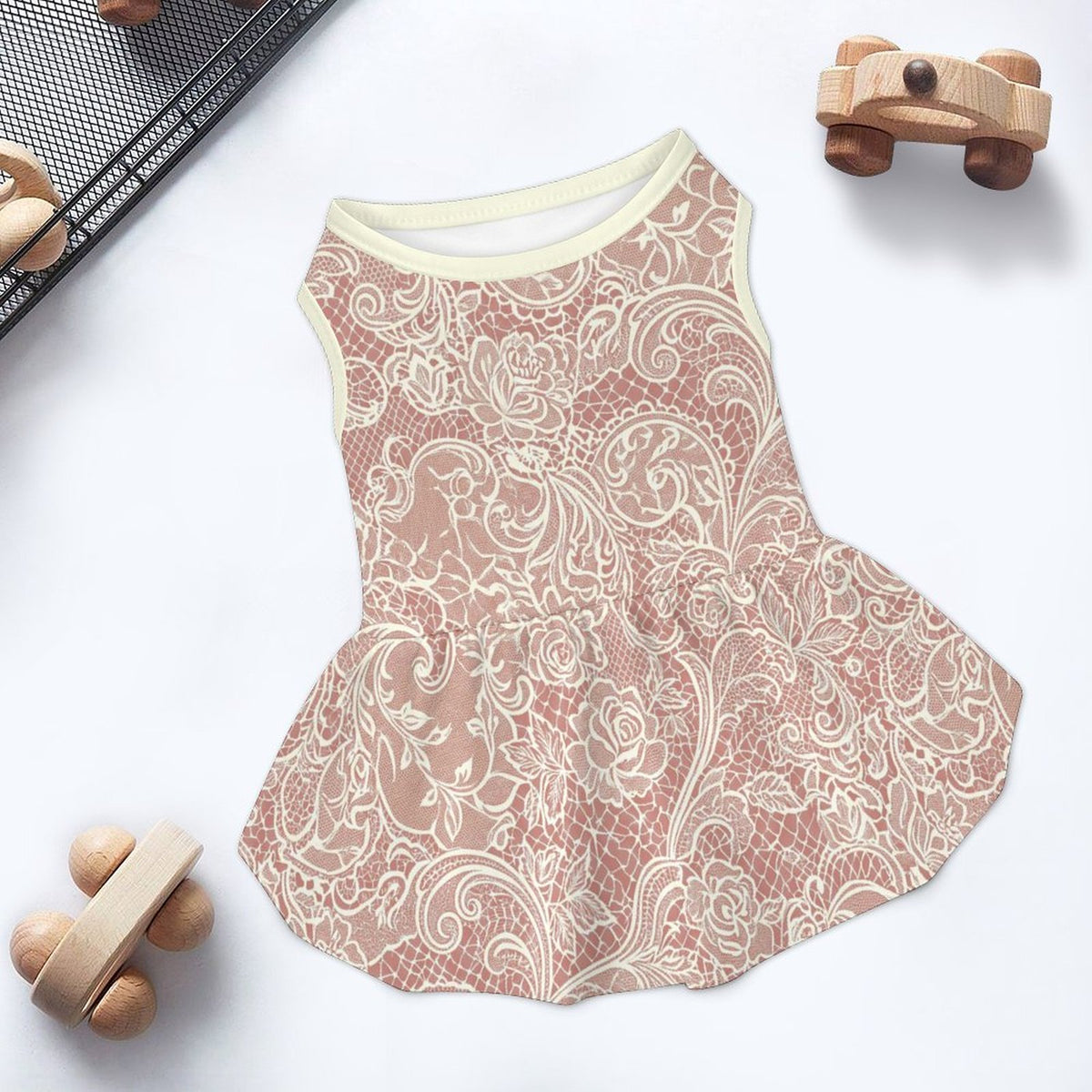 Vintage Floral Lace Small Dog Ruffle Dog Dress