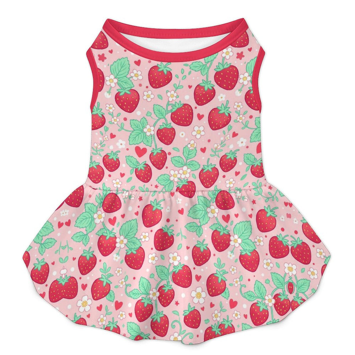 Sweet Strawberry Large Dog Ruffle Dog Dress