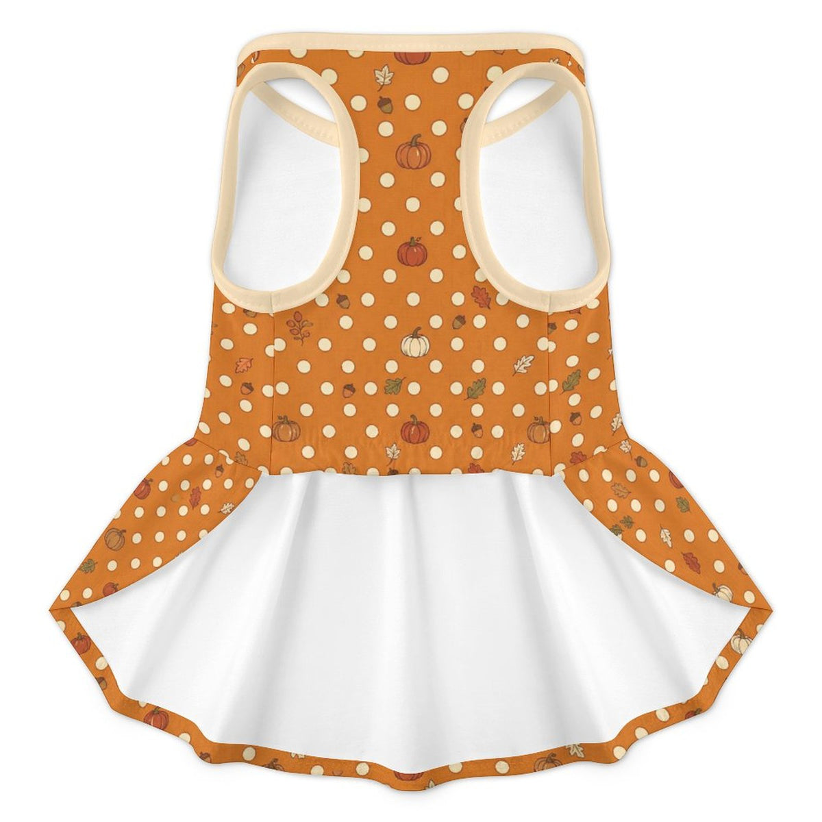 Autumn Pumpkin Polka Dot Large Dog Ruffle Dog Dress