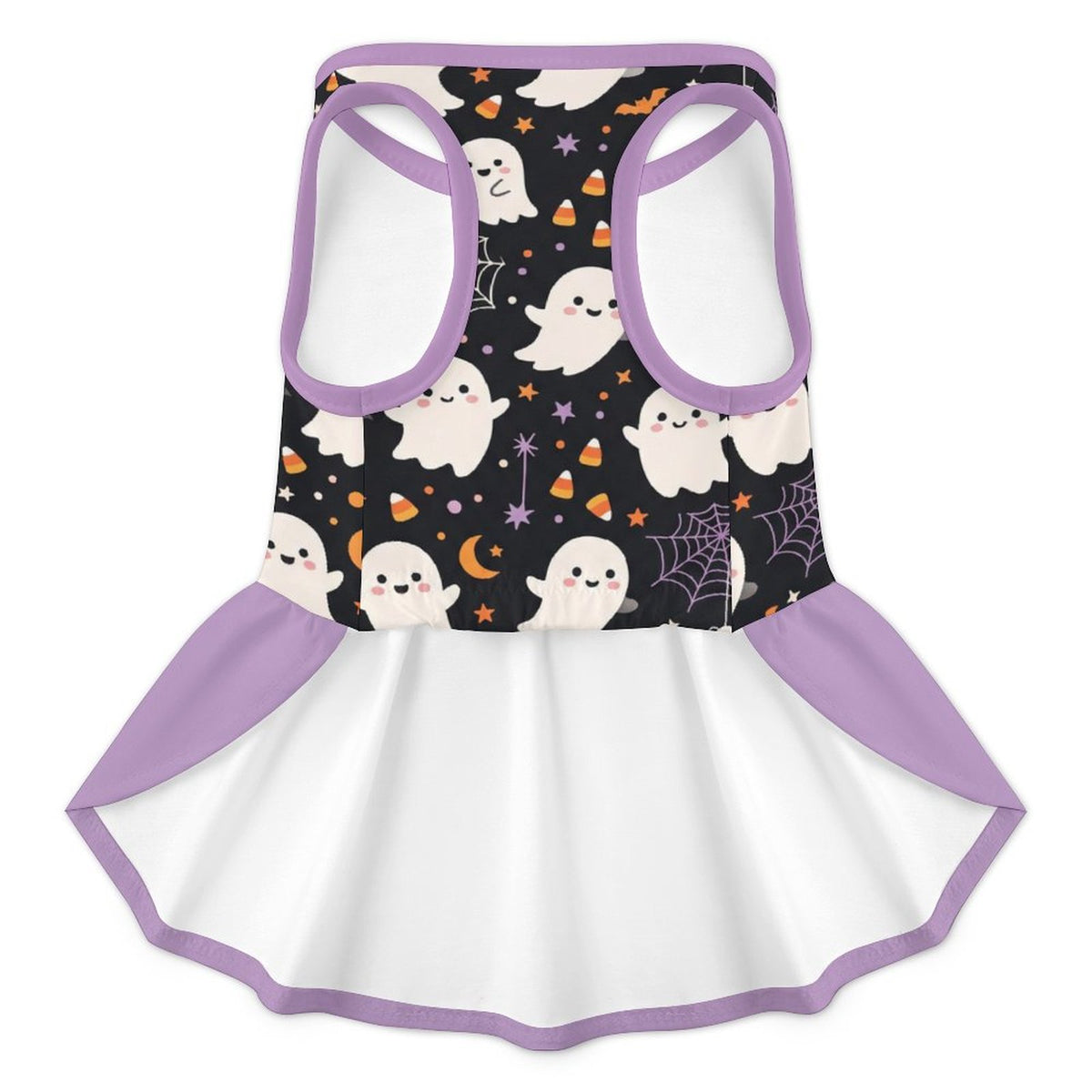 Cute Ghost Spiderweb Small Dog Ruffle Dog Dress