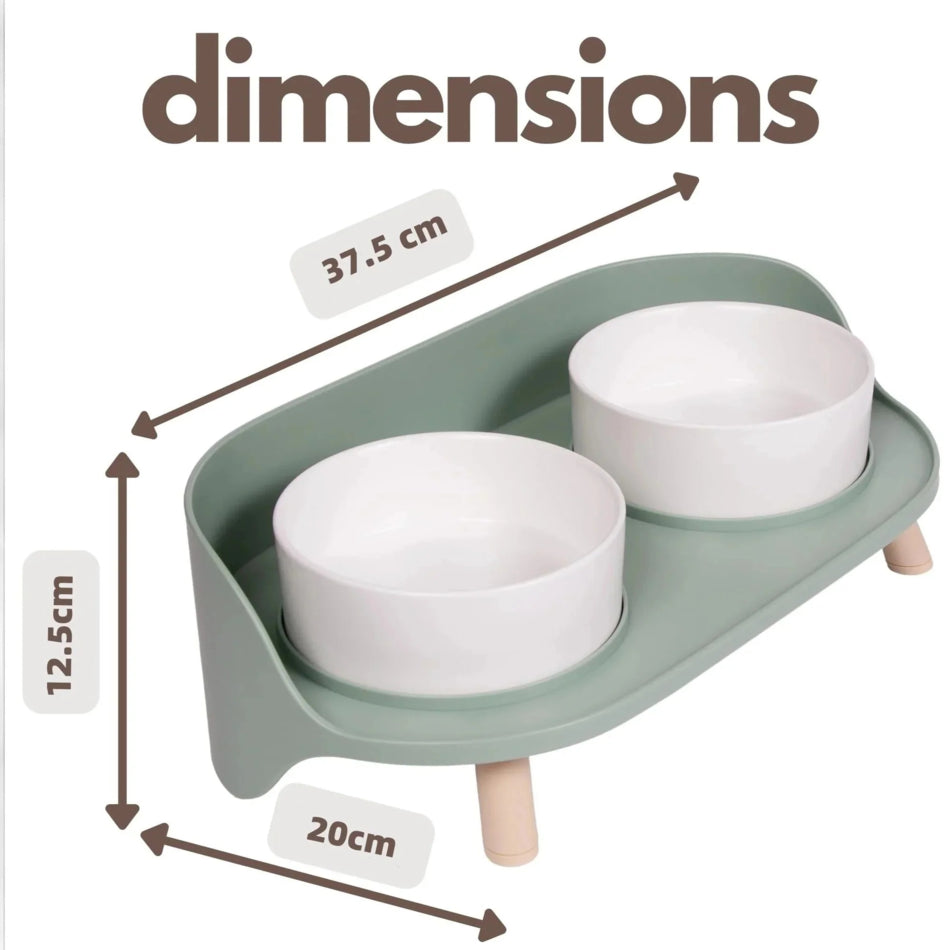 Size chart for Adjustable Elevated Dog Bowl Set with Stand