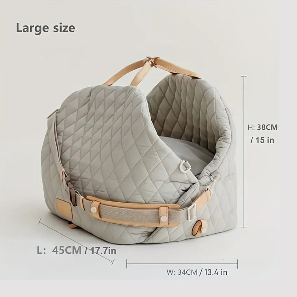 Size chart for Luxe Quilted Dog Carrier