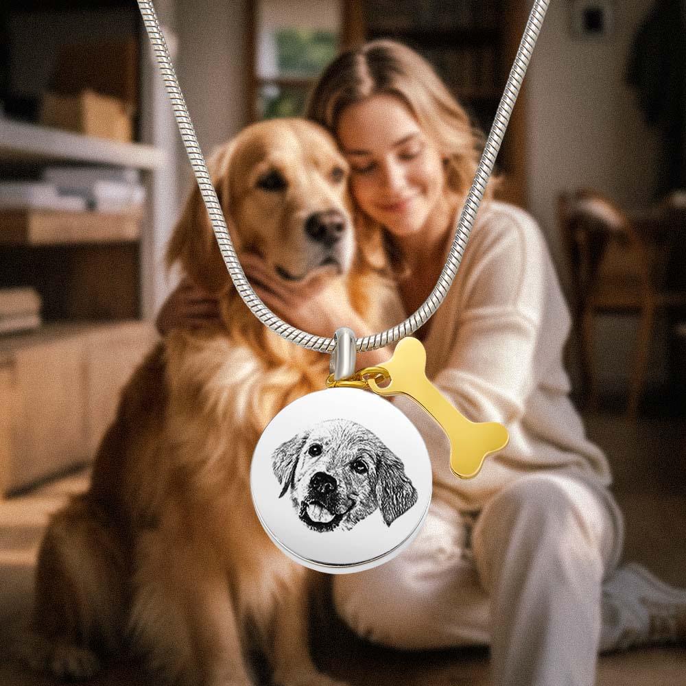 Personalized Engraved Dog Ashes Necklace
