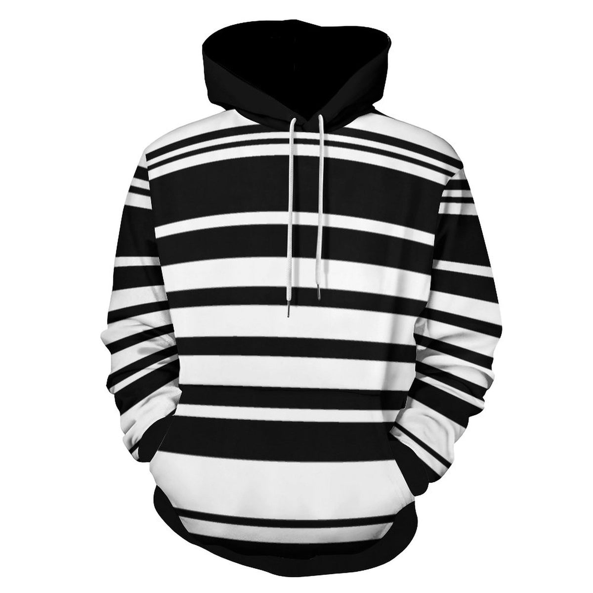 Classic Black and White Stripe Matching Human Hoodie for Dog Owners