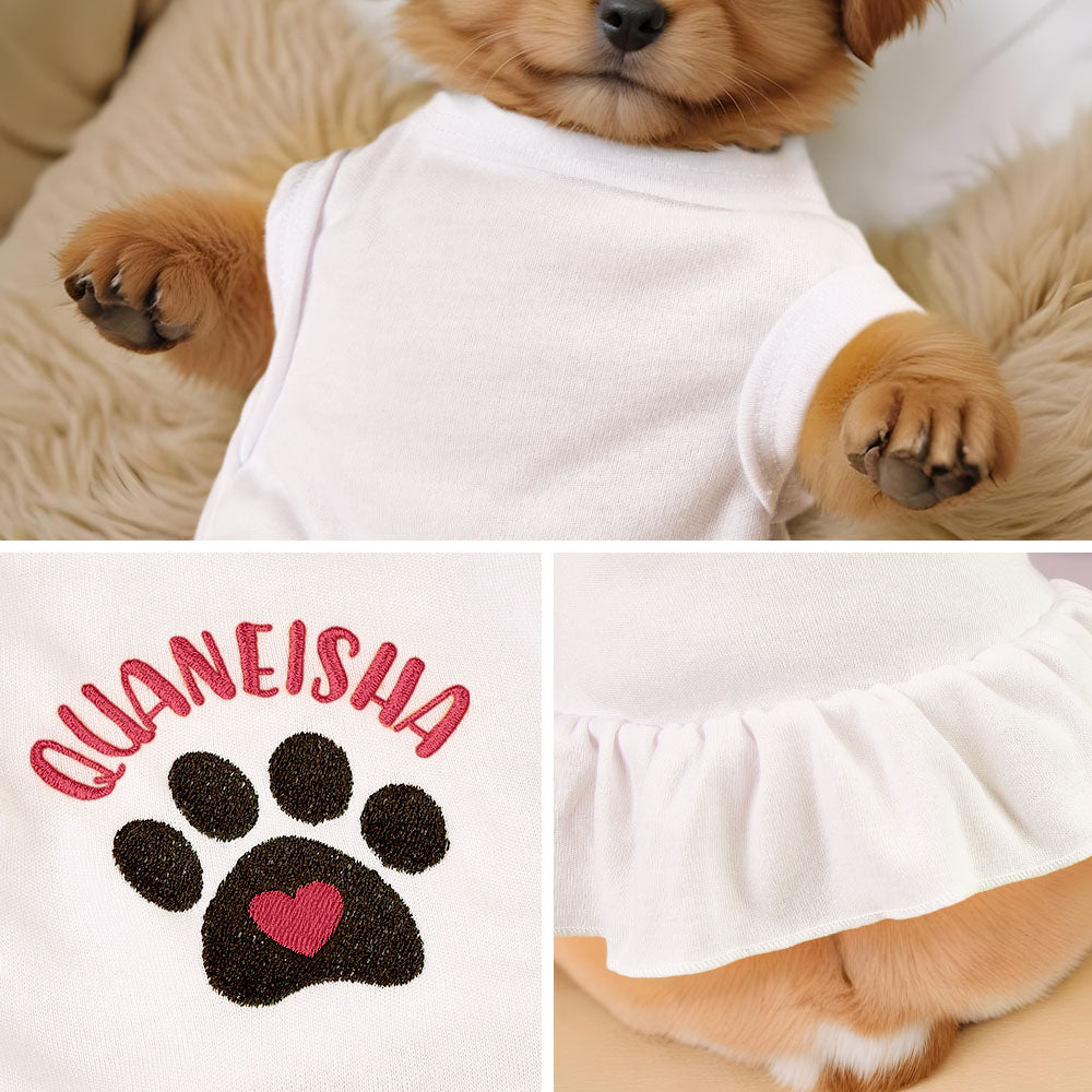 Personalized Dog Dress – Custom Embroidered Gift for Dog Lovers