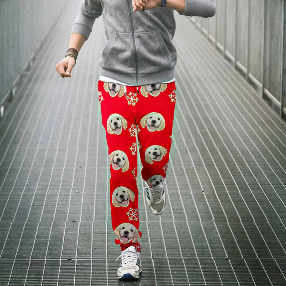 Personalized Dog Photo Joggers – Custom Casual Pants with Your Own Design
