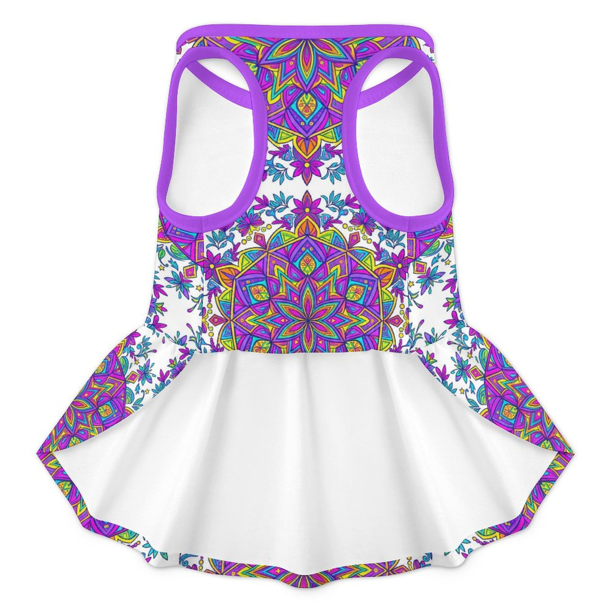 Boho Mandala Floral Large Dog Ruffle Dog Dress