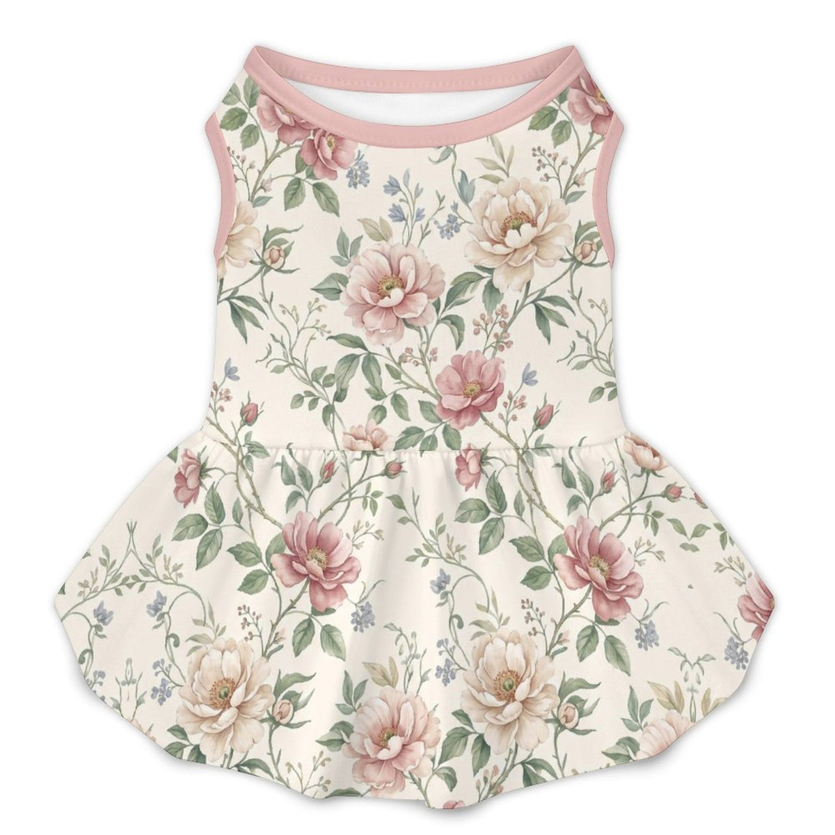 Vintage Rose Floral Small Dog Ruffle Dog Dress