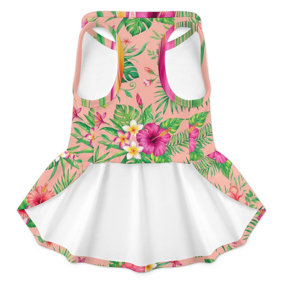 Tropical Hibiscus Floral Small Dog Ruffle Dog Dress