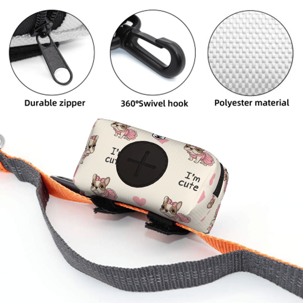 Rocky  - Dog Poop Bag Holder  | Leash Attachment