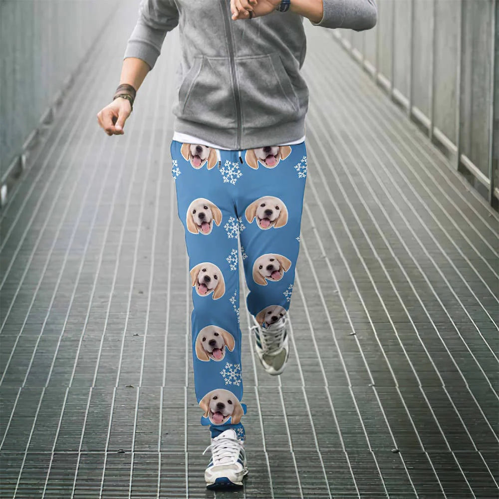 Personalized Dog Photo Joggers – Custom Casual Pants with Your Own Design