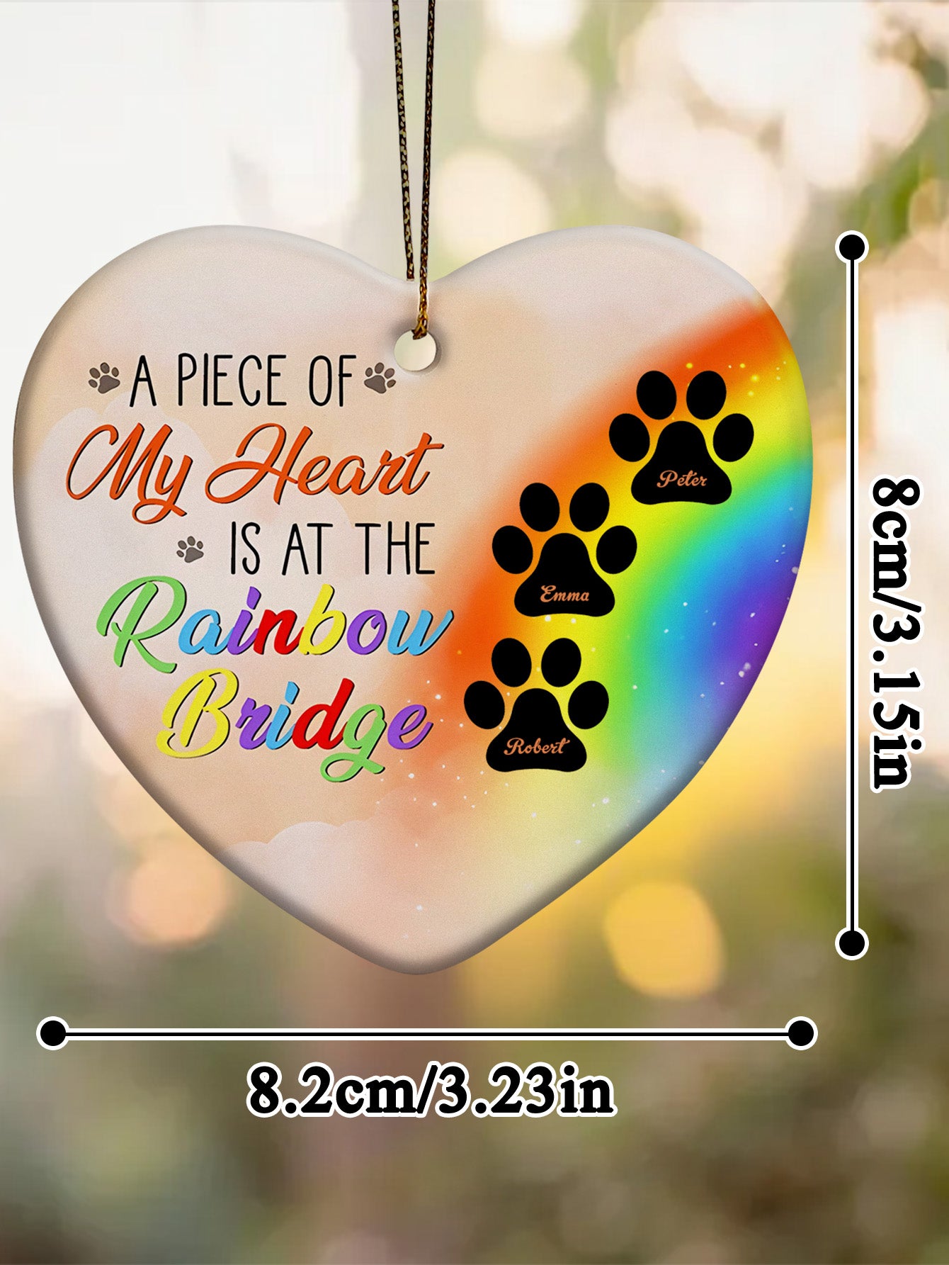 Personalized Dog Heart Memorial Ornament