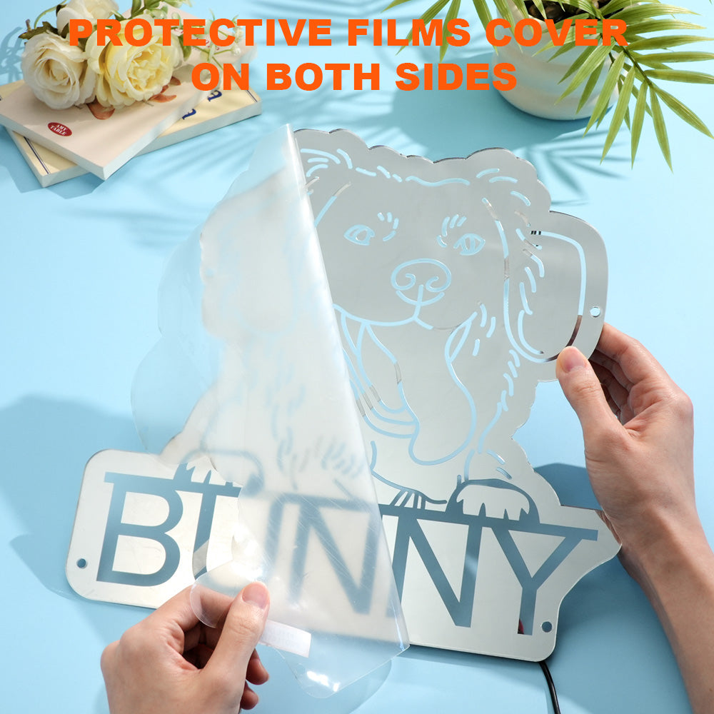Personalized Dog Photo Name Mirror Light