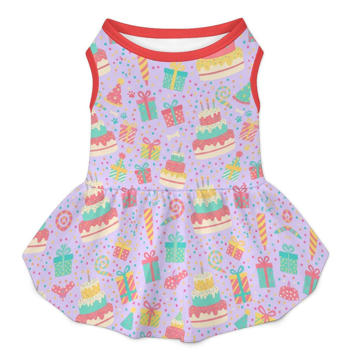 Birthday Cake Party Large Dog Ruffle Dog Dress